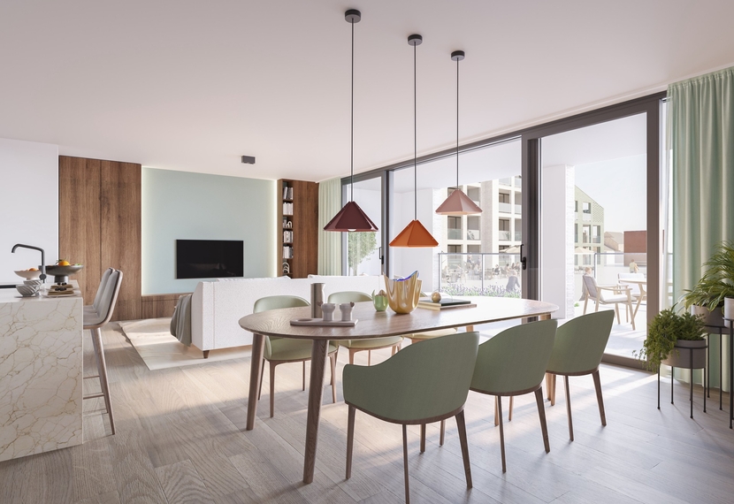 te Koop, nieuwbouw appartementen in het centrum van Sint-Eloois-Winkel