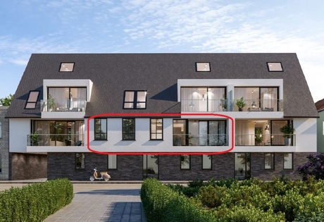 Nieuwbouwappartement met 1 slaapkamer en private autostandplaats
